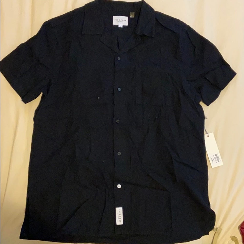 Black short sleeve button up